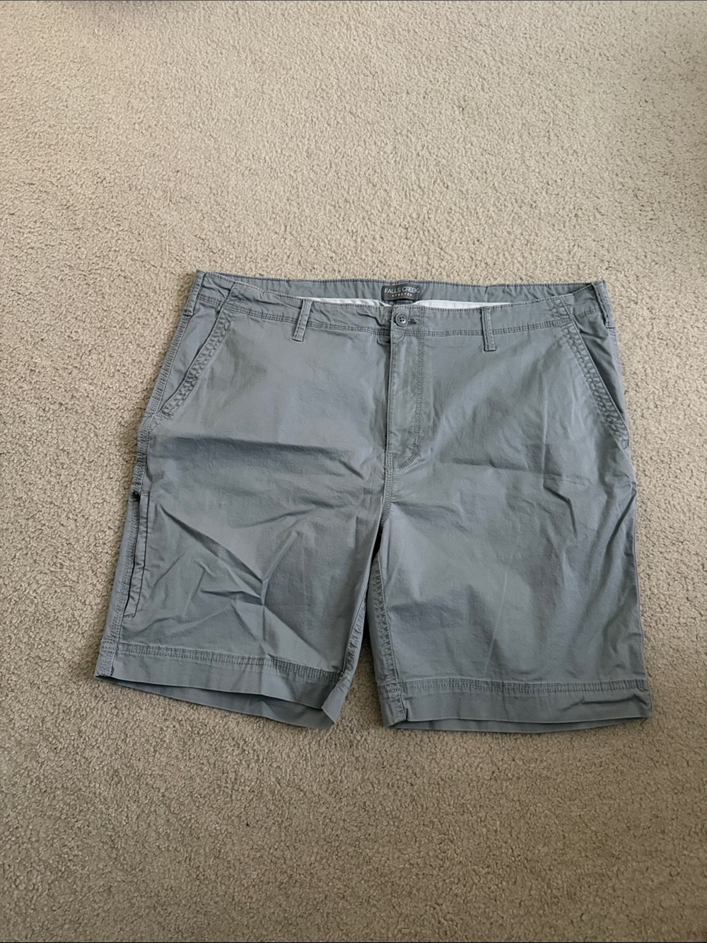 Falls Creek Men's Flat Front Gray Shorts